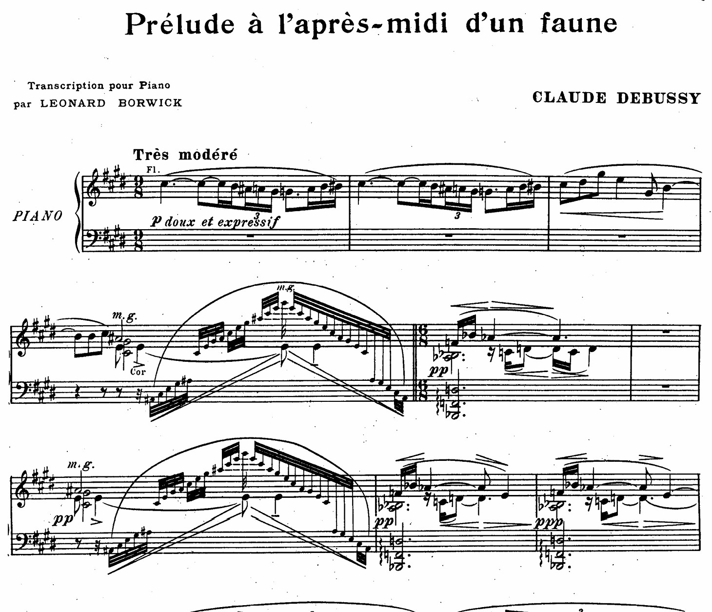 Debussy’s “Prelude to an Afternoon of a Faun” — a transcription shortened for piano